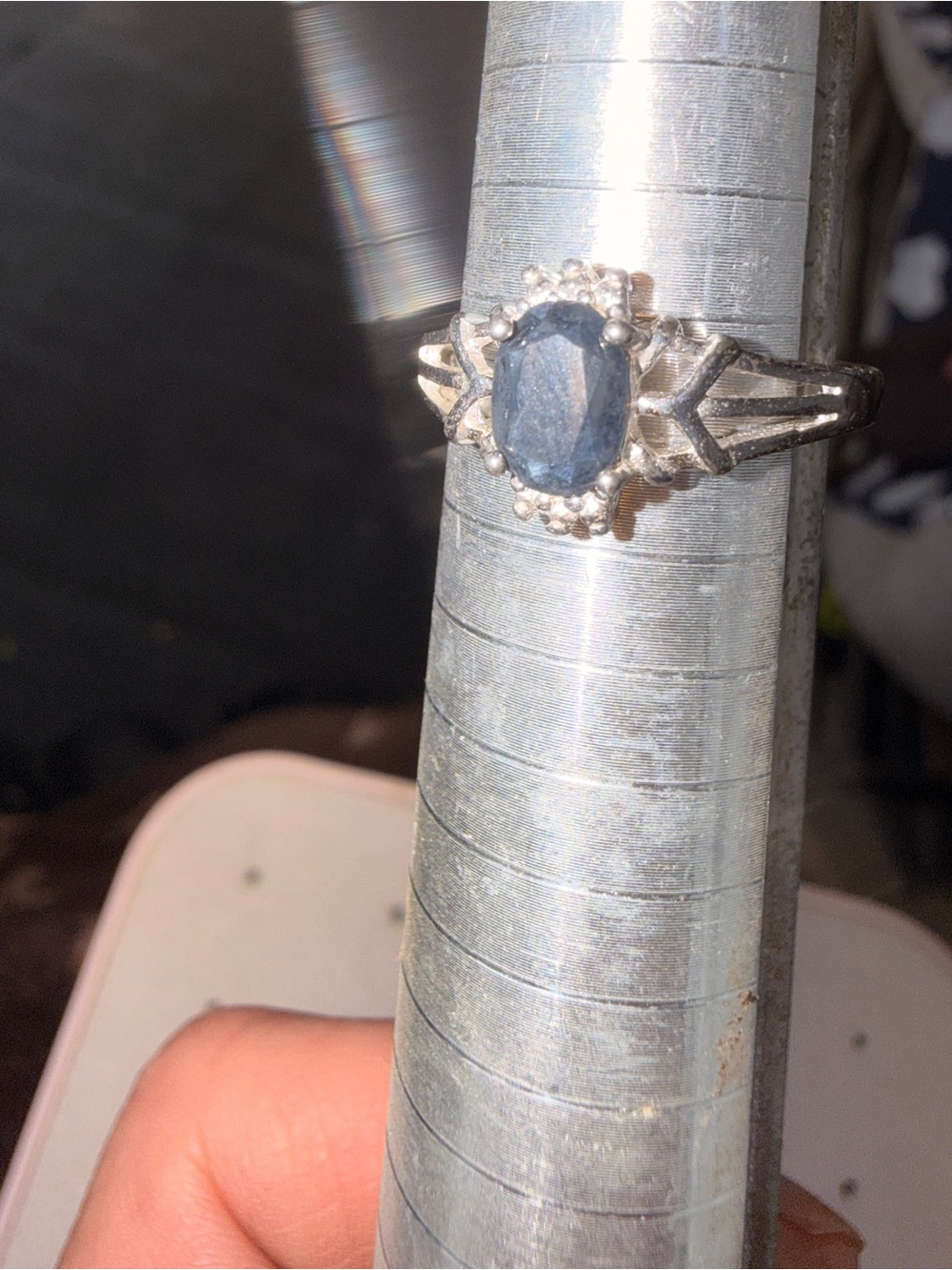 VTG Black Sapphire Ring - Size 7 - Picture 16 of 16